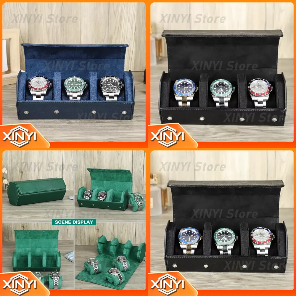 Luxury Watch Alternatives - กล่องใส่นาฬิกาหนังแท้ทำมือสำหรับผู้ชาย กล่องเก็บแบบพกพา กล่องจัดระเบียบโชว์นาฬิกาสุดหรู กล่องไขลานนาฬิกาแบบอัตโนมัติ