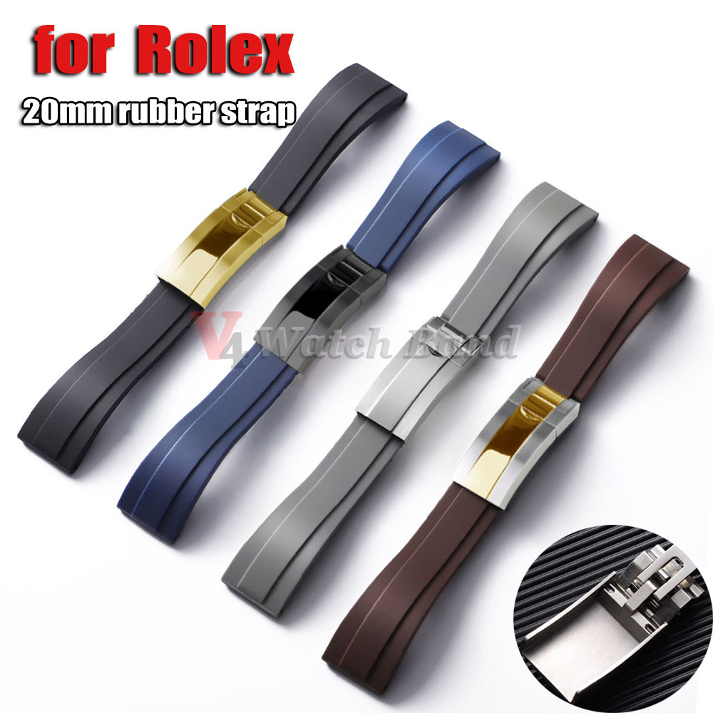 Luxury Watch With Rubber Strap - สายนาฬิกาซิลิโคนคุณภาพสูง 20 มม. สีเทา ดำ น้ำเงิน