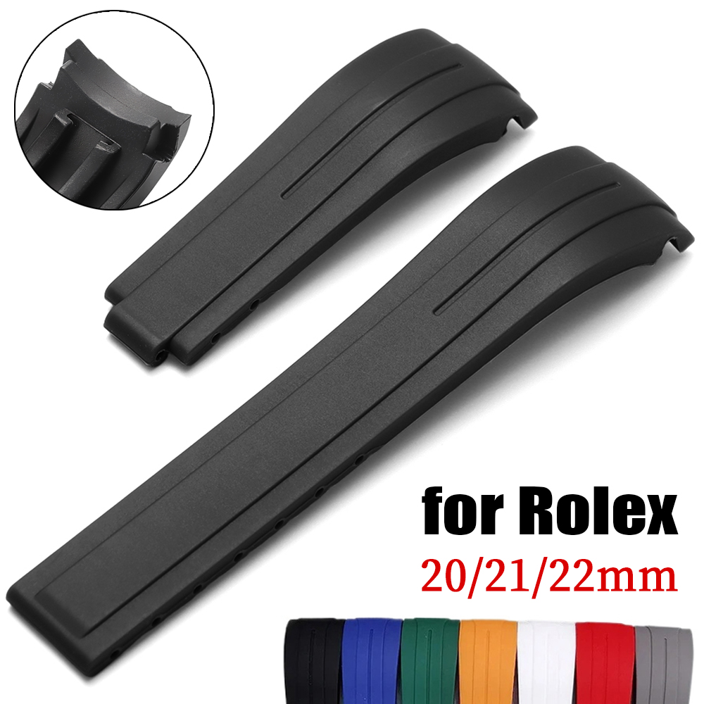 Luxury Watch With Rubber Strap - 20 มม.21 มม.22 มม.สายนาฬิกายางสําหรับ Rolex สําหรับน้ํา