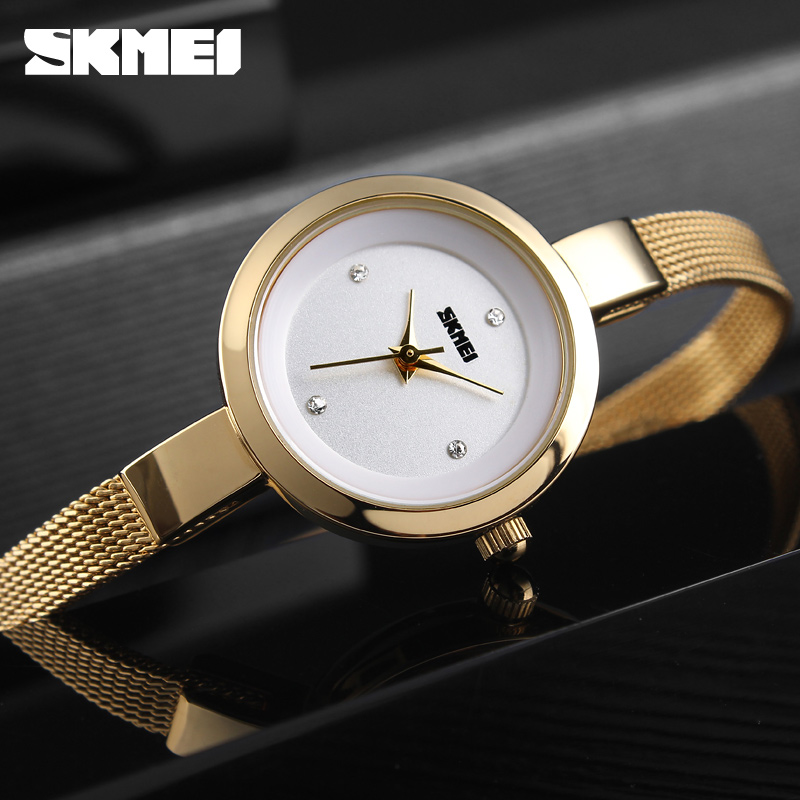 Luxury Watch Kids - SKMEI 1390 นาฬิกาข้อมือผู้หญิงหรูหรา สไตล์สร้อยข้อมือ ดีไซน์สง่างาม นาฬิกากันน้ำแบบควอตซ์สำหรับผู้หญิง