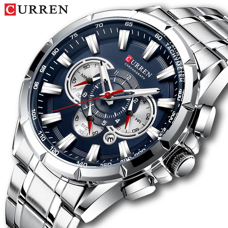 Luxury Watch Magazine - CURREN นาฬิกาข้อมือผู้ชายกันน้ำ Chronograph กองทัพทหารสแตนเลสชายนาฬิกาแบรนด์หรูผู้ชายกีฬานาฬิกา8363