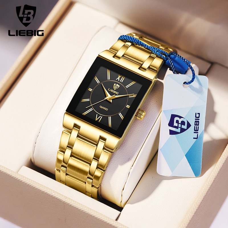 Luxury Watch Kids - LiEBIG Luxury Golden นาฬิกาข้อมือควอตซ์สําหรับหญิงสาวชายแฟชั่น 30 M