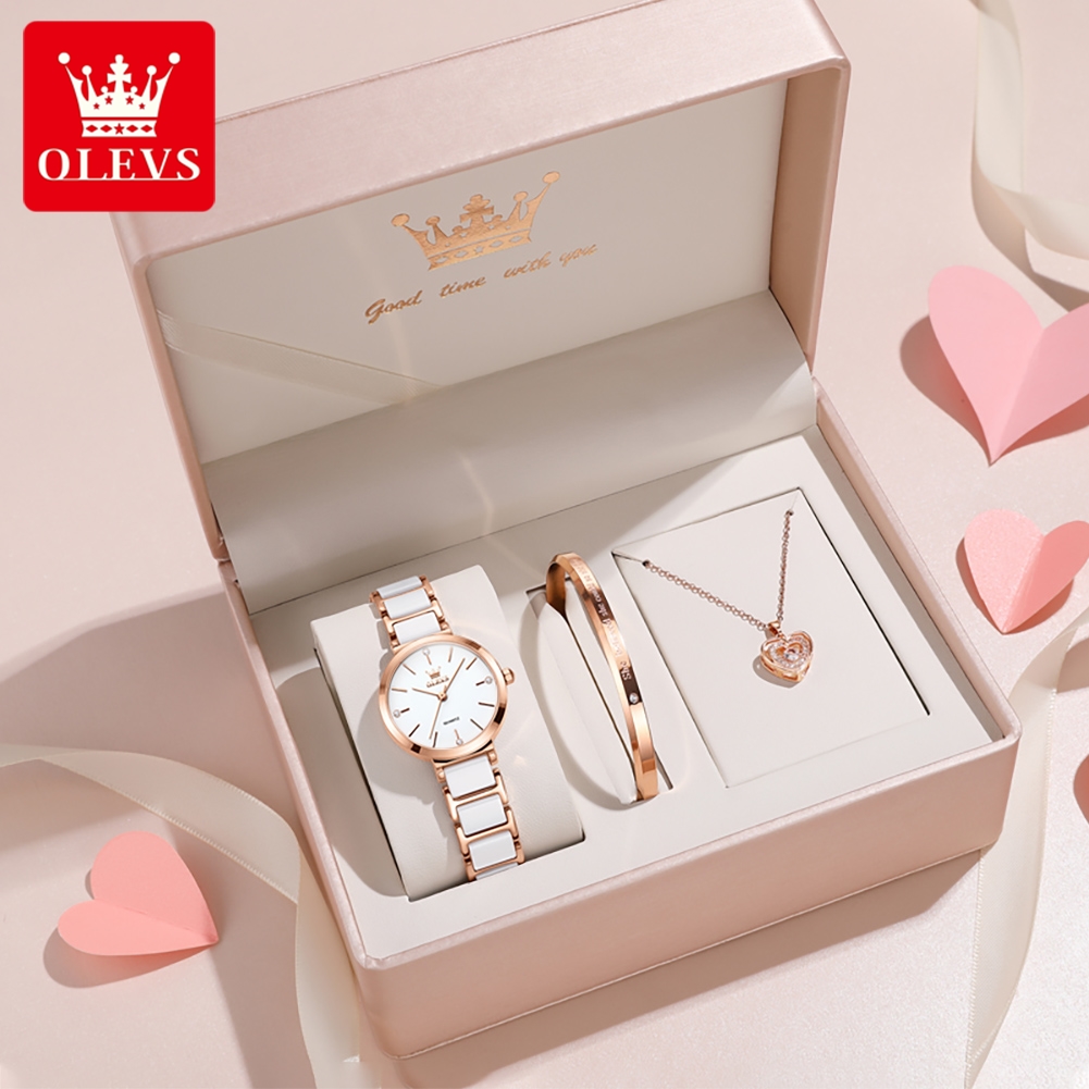 Luxury Watch And Bracelet - นาฬิกาข้อมือผู้หญิง OLEVS รุ่น 5877 หรูหรา สง่างาม