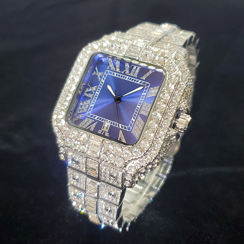 Luxury Watch And Jewelry Brand - แบรนด์หรูนาฬิกาเพชรสําหรับชายแฟชั่น Cool เงินเงาเครื่องประดับนาฬิกา Hip Hop Iced