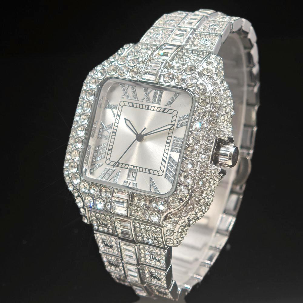 Luxury Watch And Jewelry Brand - เพชรหรูหรานาฬิกาสําหรับชายแบรนด์ UNIGUET แฟชั่นสแควร์ AAA นาฬิกาข้อมือ Mans