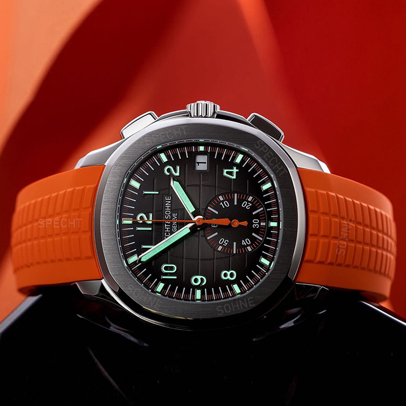 Luxury Watch With Rubber Strap - Casual แฟชั่นกีฬาบุรุษนาฬิกาควอตซ์อัตโนมัติวันที่สายคล้องคอสีส้มนาฬิกา Chronograph ภาษาอาหรับส่องสว่างชายนาฬิกา