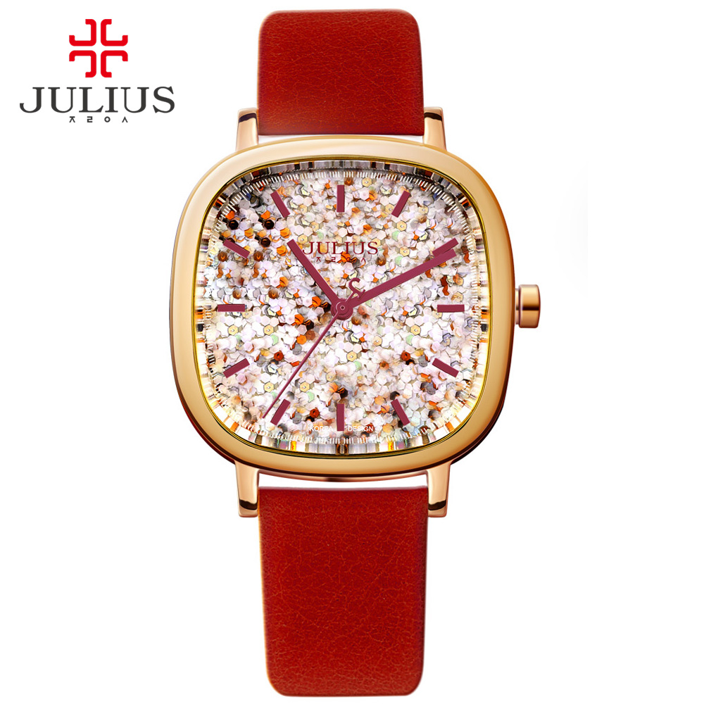 Luxury Watch And Jewelry Brand - JULIUS นาฬิกาผู้หญิงหรูหราแบรนด์โลโก้สแควร์วัยรุ่นนาฬิกาข้อมือสายหนังเกาหลี Designer นาฬิกาข้อมือเครื่องประดับ JA-889