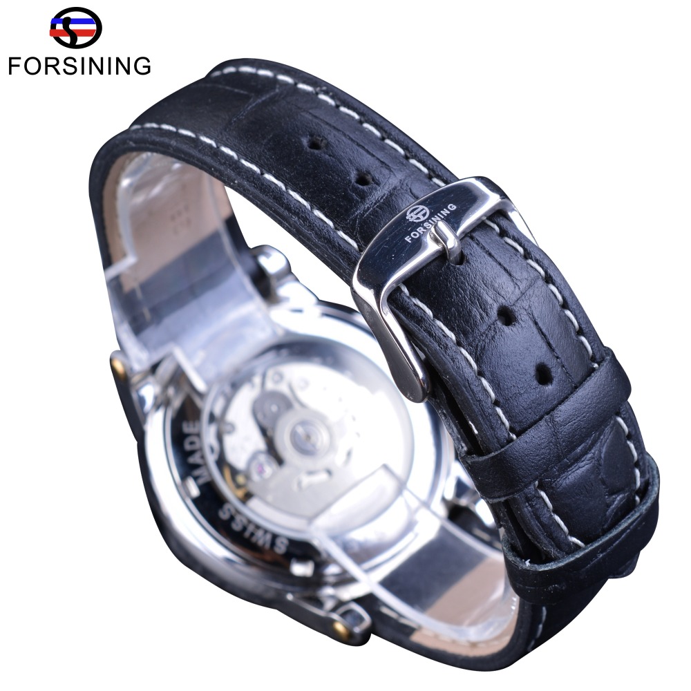 Luxury Watch Japan Brand - นาฬิกาข้อมือผู้ชาย Forsining ระบบจักรกลโปร่งใสจากญี่ปุ่น แบรนด์ชั้นนำ สายหนังแท้ หรูหรา