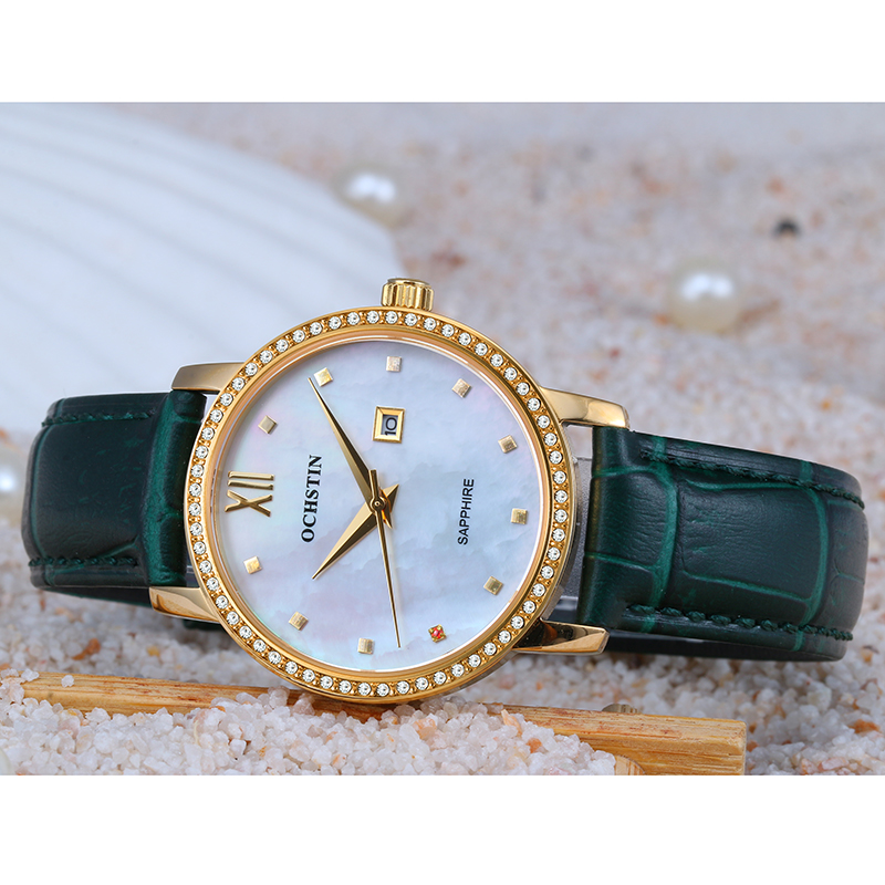 Luxury Watch In Japan - ผู้หญิง OCHSTIN นาฬิกาญี่ปุ่นควอตซ์เพชรคริสตัล Mother Of Pearl