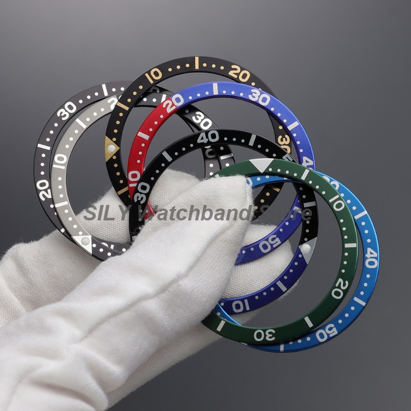 Exhibition Caseback - ขอบนาฬิกาอะลูมิเนียมแบบแบนสำหรับ SKX007 อะไหล่เปลี่ยนสำหรับนาฬิกาผู้ชาย ขนาด 38 มม.*31.5