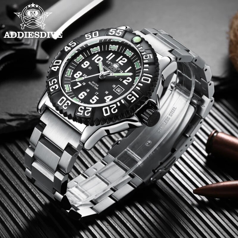Luxury Watch Longines - Adies นาฬิกาแฟชั่นลำลองผู้ชายสำหรับดำน้ำ, นาฬิกาควอทซ์กรอบหน้าปัดสีดำกันน้ำ50เมตรแสดงปฏิทิน