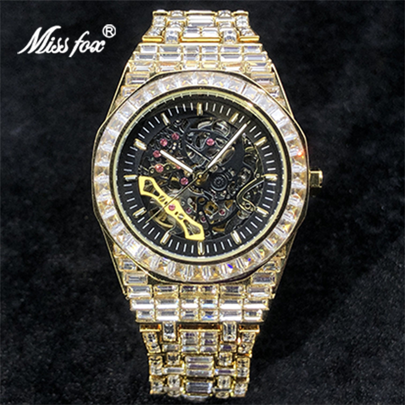Luxury Watch And Jewelry Brand - นาฬิกากลไกสำหรับผู้ชายแบรนด์ missfox สุดหรูนาฬิกาสแตนเลสสตีลเรืองแสงอัตโนมัติหรูหราสำหรับผู้ชายเครื่องประดับ Relógio Masculino