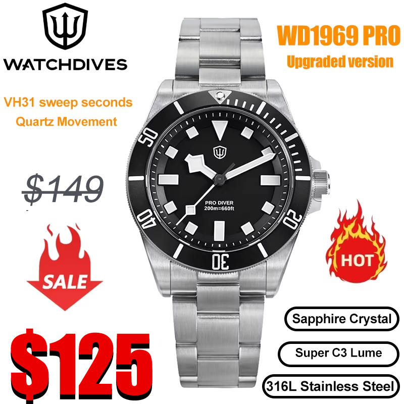 Luxury Watch Longines - Watchdives WD1969 Pro 38 มม.ควอตซ์นาฬิกา VH31