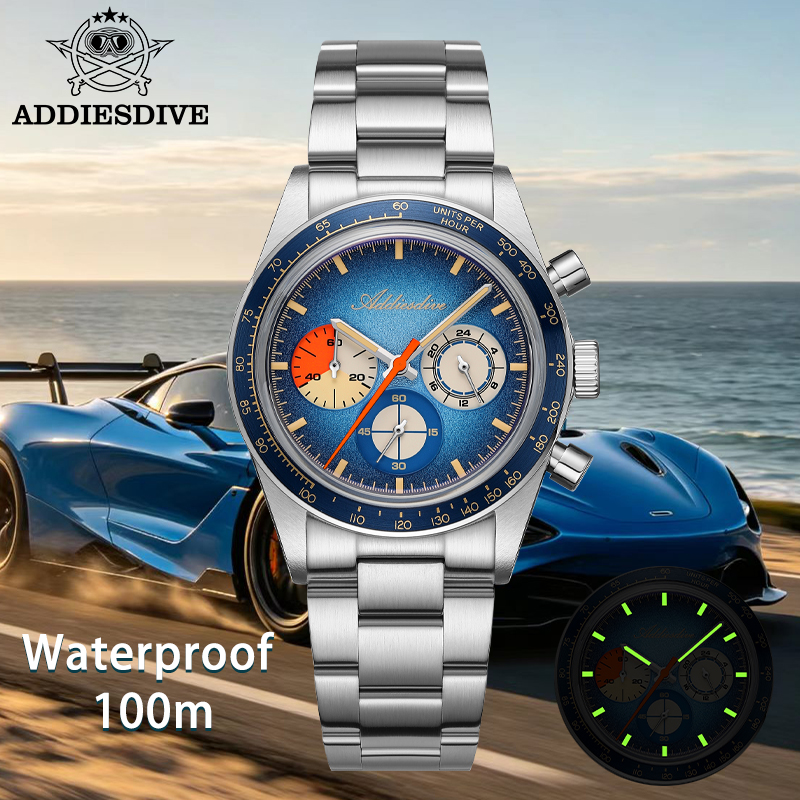 Luxury Watch Longines - ADDIESDIVE แบรนด์ชั้นนำ AD2551 นาฬิกาโครโนกราฟ C3 ซุปเปอร์ลูมินัส