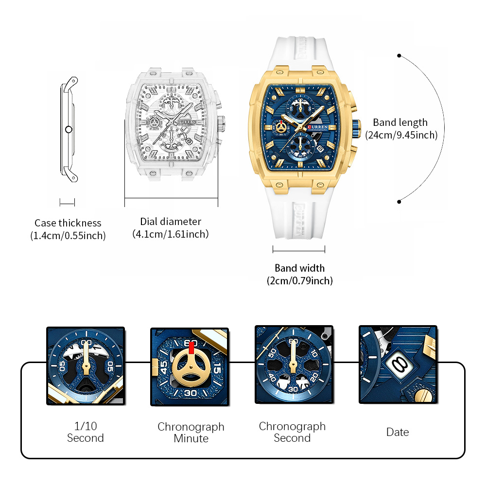 CURREN นาฬิกาวินเทจสุดหรูสำหรั - Luxury Watch And Bracelet บทวิจารณ์และราคา