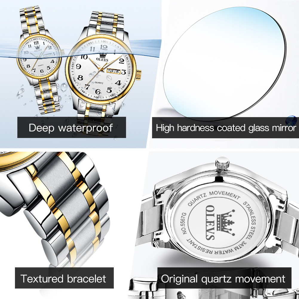 OLEVS ใหม่แฟชั่นคู่นาฬิกาสําหร - Luxury Watch Exchange บทวิจารณ์และราคา