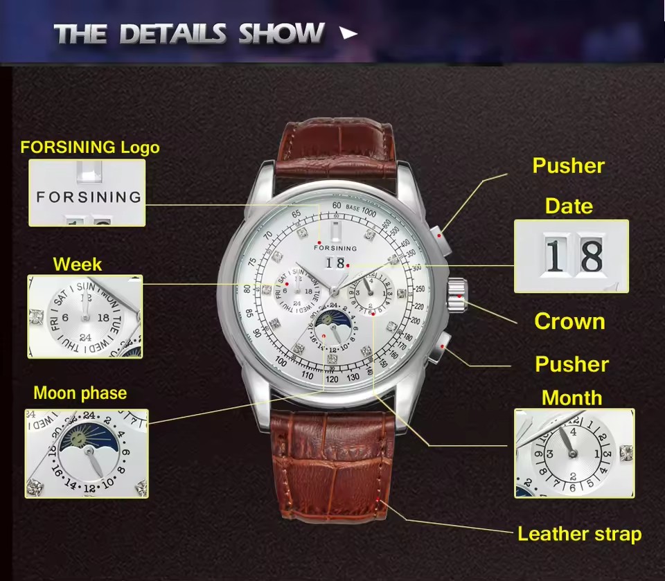 FORSINING Replica Multifunctio - Patek Philippe Watch Aquanaut บทวิจารณ์และราคา
