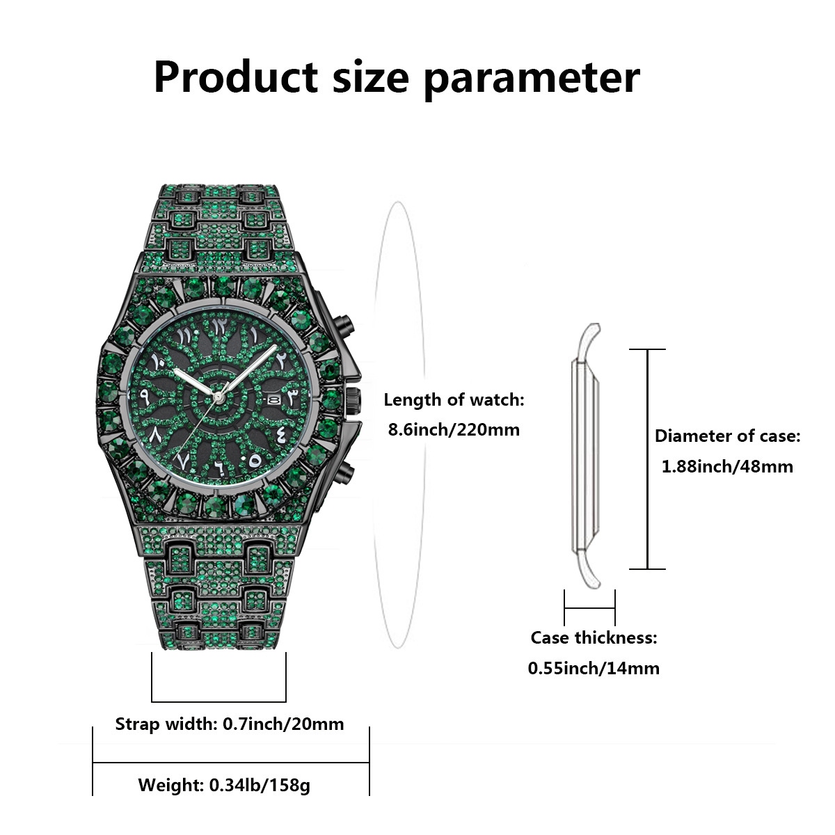นาฬิกาข้อมือฮิปฮอปสีเขียว แบรน - Luxury Watch And Jewelry Brand บทวิจารณ์และราคา