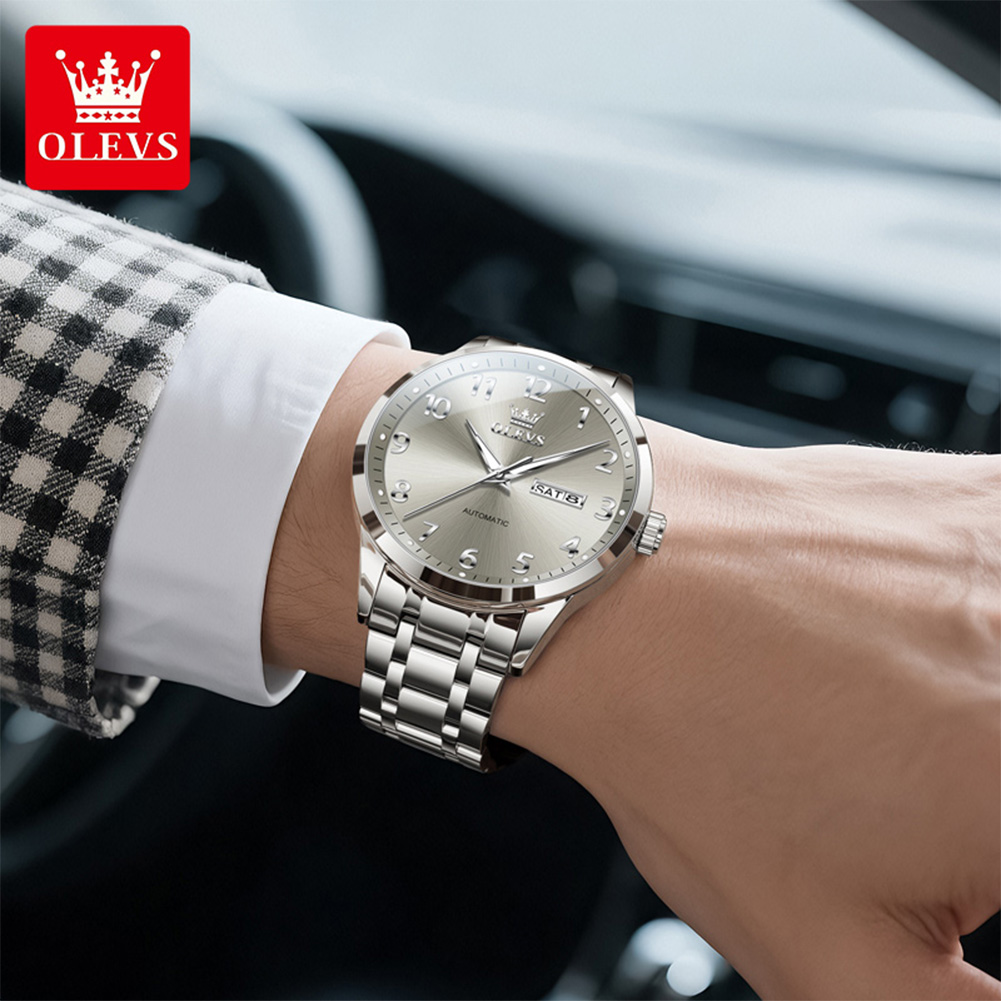 นาฬิกาอัตโนมัติ OLEVS สำหรับผู - Luxury Watch With Arabic Numerals บทวิจารณ์และราคา