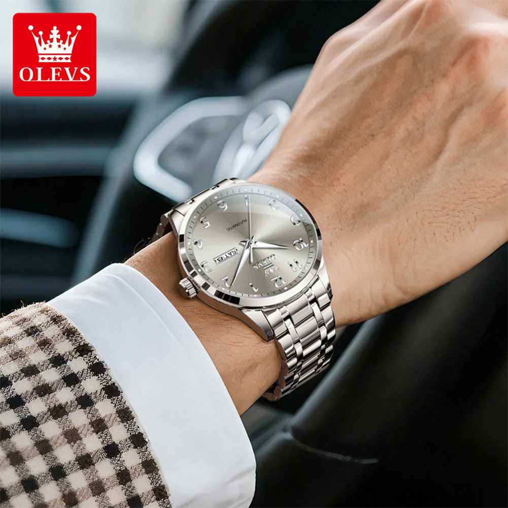 นาฬิกาอัตโนมัติ OLEVS สำหรับผู - Luxury Watch With Arabic Numerals บทวิจารณ์และราคา