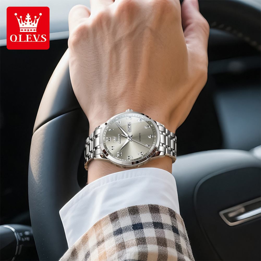 นาฬิกาอัตโนมัติ OLEVS สำหรับผู - Luxury Watch With Arabic Numerals บทวิจารณ์และราคา